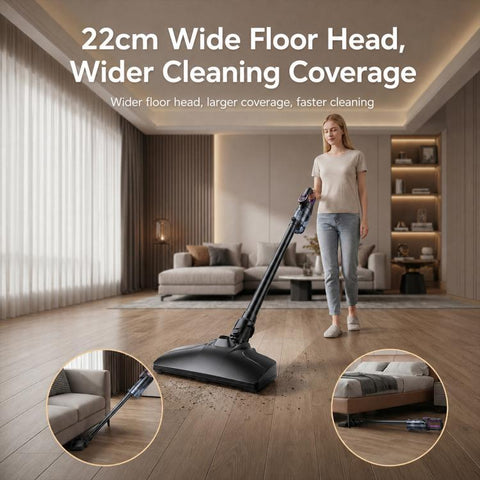 SUITU Smart Brushless Handheld Car Vacuum Cleaner, Standard Version, with Extension Pole+Large Floor Brush