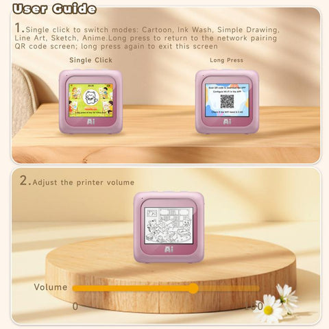 B6 AI Intelligent Kids Printer with 2.8-inch Screen