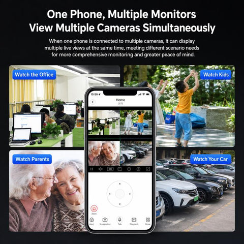 K12 Wireless WIFI Home Security Camera, Supports HD Night Vision and Two-Way Audio, K12