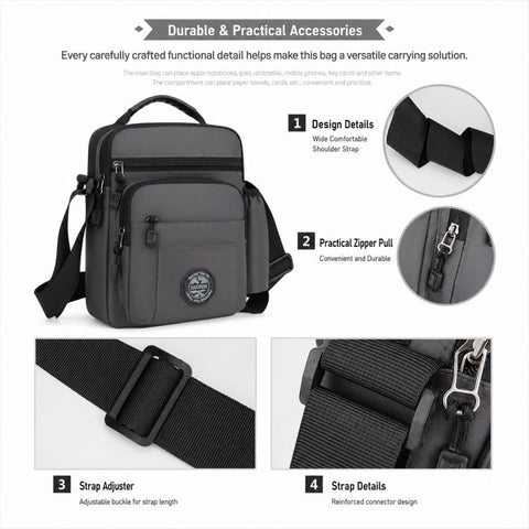 WEIXIER WD2603 Men Crossbody Bag Oxford Cloth Waterproof Single Shoulder Bag