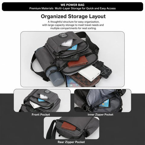 WEIXIER WD2603 Men Crossbody Bag Oxford Cloth Waterproof Single Shoulder Bag