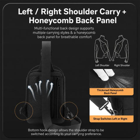 WEIXIER WD8373 Men Crossbody Bag Multifunctional Anti-Theft Oxford Cloth Waterproof Shoulder Bag