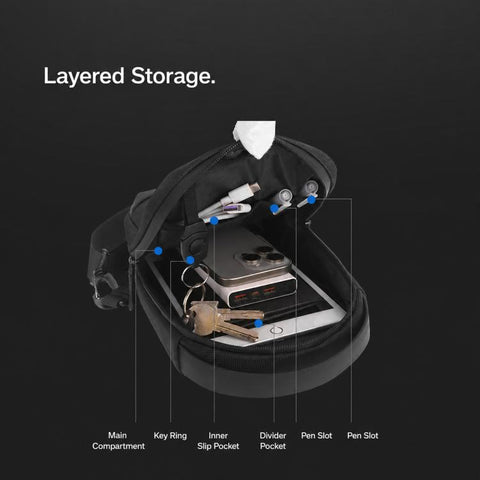 WEIXIER WD8373 Men Crossbody Bag Multifunctional Anti-Theft Oxford Cloth Waterproof Shoulder Bag