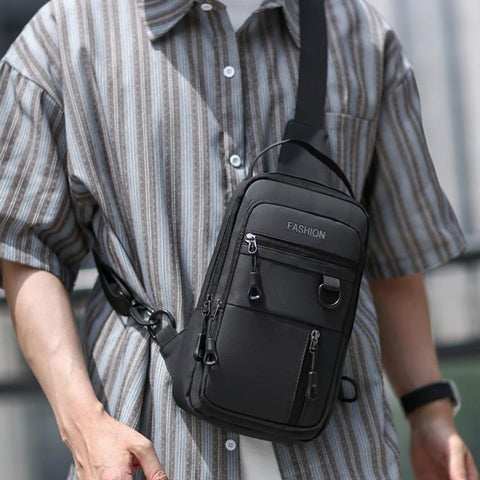 WEIXIER WDE-6 Men Crossbody Chest Bag Multifunctional Large Capacity Waterproof Shoulder Bag