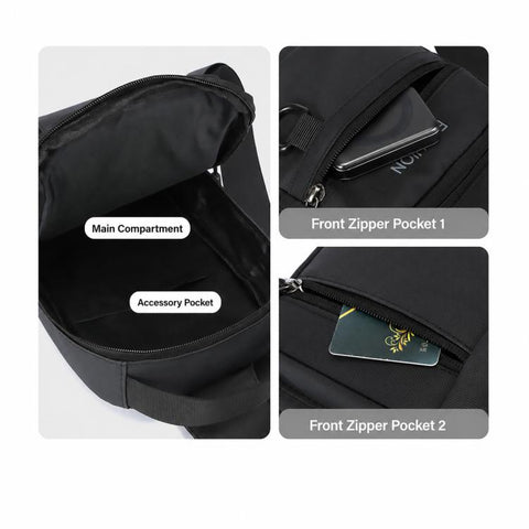 WEIXIER WDE-6 Men Crossbody Chest Bag Multifunctional Large Capacity Waterproof Shoulder Bag