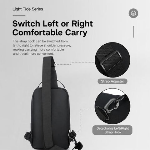 WEIXIER WDE-6 Men Crossbody Chest Bag Multifunctional Large Capacity Waterproof Shoulder Bag