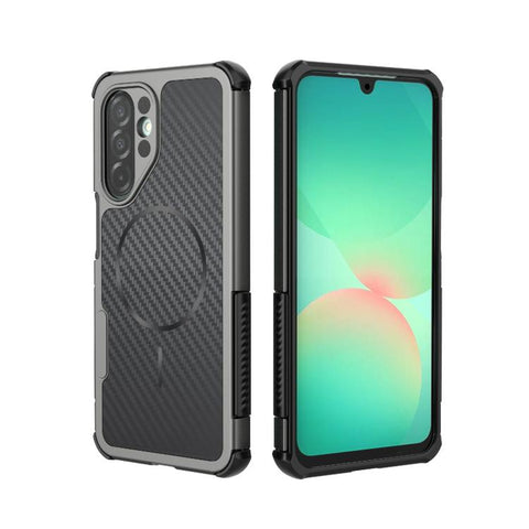 Rugged Carbon Fiber Texture Airbag Shockproof Magnetic Phone Case, For Galaxy A57 5G, For Galaxy A27 5G, For Galaxy A56 5G, For Galaxy A26 5G