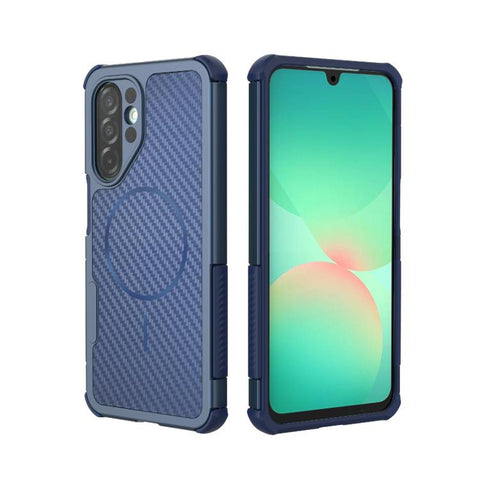 Rugged Carbon Fiber Texture Airbag Shockproof Magnetic Phone Case, For Galaxy A57 5G, For Galaxy A27 5G, For Galaxy A56 5G, For Galaxy A26 5G