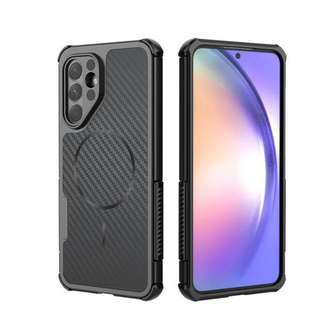 Rugged Carbon Fiber Texture Airbag Shockproof Magnetic Phone Case, For Galaxy A57 5G, For Galaxy A27 5G, For Galaxy A56 5G, For Galaxy A26 5G