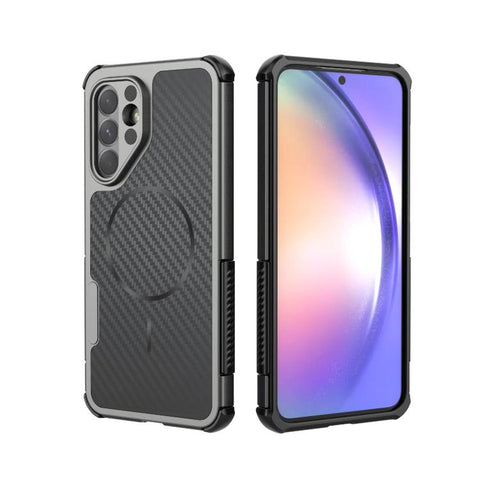 Rugged Carbon Fiber Texture Airbag Shockproof Magnetic Phone Case, For Galaxy A57 5G, For Galaxy A27 5G, For Galaxy A56 5G, For Galaxy A26 5G