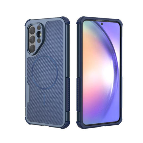 Rugged Carbon Fiber Texture Airbag Shockproof Magnetic Phone Case, For Galaxy A57 5G, For Galaxy A27 5G, For Galaxy A56 5G, For Galaxy A26 5G