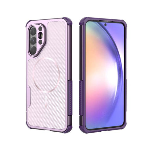 Rugged Carbon Fiber Texture Airbag Shockproof Magnetic Phone Case, For Galaxy A57 5G, For Galaxy A27 5G, For Galaxy A56 5G, For Galaxy A26 5G
