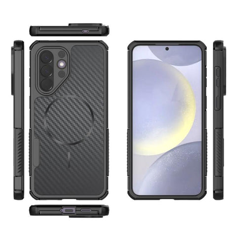 Rugged Carbon Fiber Texture Airbag Shockproof Magnetic Phone Case, For Galaxy A57 5G, For Galaxy A27 5G, For Galaxy A56 5G, For Galaxy A26 5G