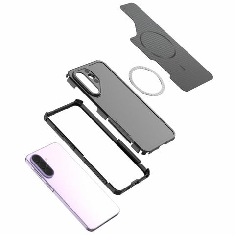 Rugged Carbon Fiber Texture Airbag Shockproof Magnetic Phone Case, For Galaxy A57 5G, For Galaxy A27 5G, For Galaxy A56 5G, For Galaxy A26 5G