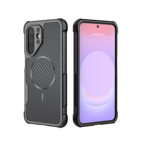 Rugged Carbon Fiber Texture Airbag Shockproof Magnetic Phone Case, For Galaxy A57 5G, For Galaxy A27 5G, For Galaxy A56 5G, For Galaxy A26 5G
