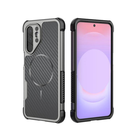 Rugged Carbon Fiber Texture Airbag Shockproof Magnetic Phone Case, For Galaxy A57 5G, For Galaxy A27 5G, For Galaxy A56 5G, For Galaxy A26 5G