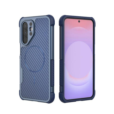 Rugged Carbon Fiber Texture Airbag Shockproof Magnetic Phone Case, For Galaxy A57 5G, For Galaxy A27 5G, For Galaxy A56 5G, For Galaxy A26 5G