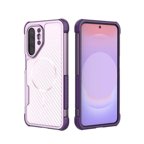 Rugged Carbon Fiber Texture Airbag Shockproof Magnetic Phone Case, For Galaxy A57 5G, For Galaxy A27 5G, For Galaxy A56 5G, For Galaxy A26 5G