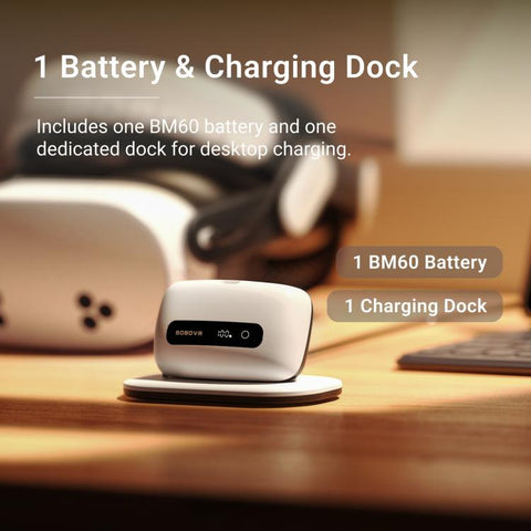 BOBOVR BM60-1 6500mAh Magnetic Battery Kit with Charging Dock for M3 Pro+ / M3 Head Strap, BM60-1