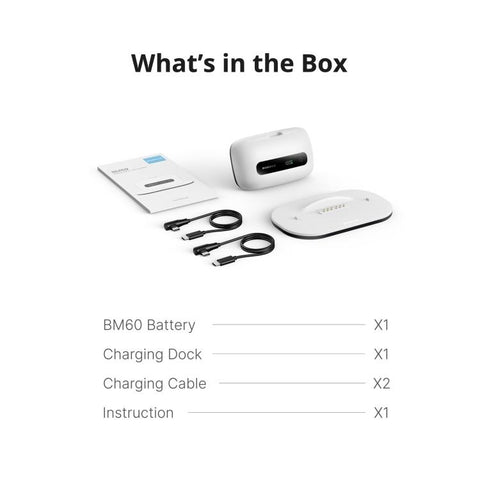 BOBOVR BM60-1 6500mAh Magnetic Battery Kit with Charging Dock for M3 Pro+ / M3 Head Strap, BM60-1