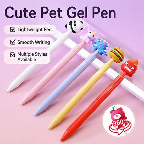10 PCS/Pack Christmas Stress Relief Retractable Medium-oil Ballpoint Pen, Christmas Topper 1, Christmas Topper 2, Christmas Topper 3, Christmas Topper 4, Cartoon Topper 1, Cartoon Topper 2, Cartoon Topper 3, Panda Topper