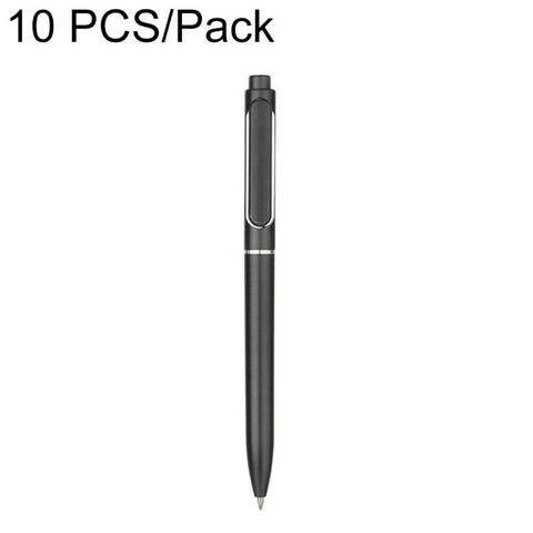 10 PCS/Pack Retractable 0.5mm Bullet Tip Signature Gel Pen, Metal Pen Refill, Plastic Pen Refill