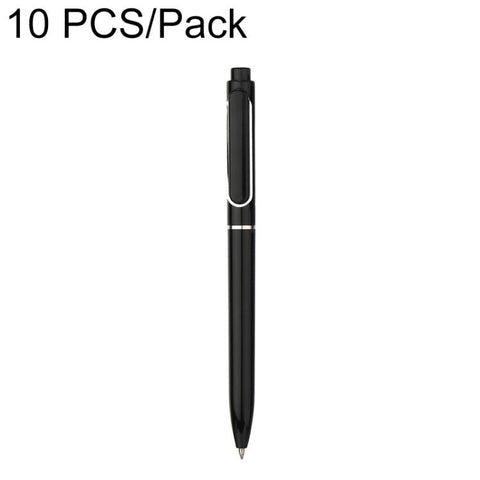 10 PCS/Pack Retractable 0.5mm Bullet Tip Signature Gel Pen, Metal Pen Refill, Plastic Pen Refill