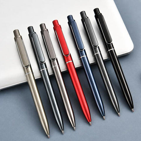 10 PCS/Pack Retractable 0.5mm Bullet Tip Signature Gel Pen, Metal Pen Refill, Plastic Pen Refill