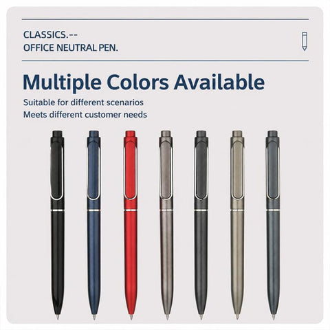 10 PCS/Pack Retractable 0.5mm Bullet Tip Signature Gel Pen, Metal Pen Refill, Plastic Pen Refill