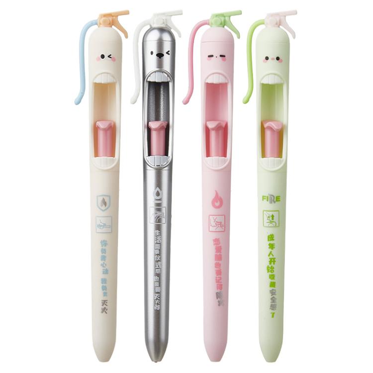4 PCS/Set Fire Extinguisher Design 0.5mm Tip Retractable Gel Pen for Students