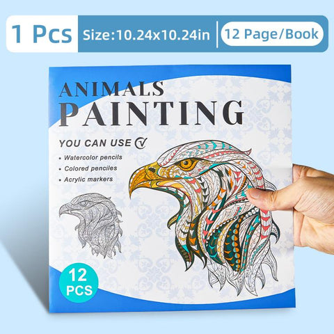 DIY Doodle & Stress-Relief Painting Coloring Book for Kids 12-Page