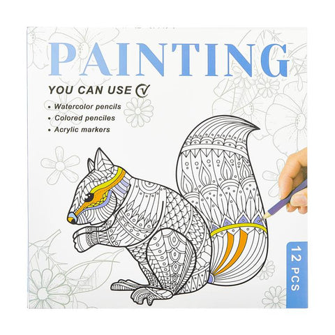 DIY Doodle & Stress-Relief Painting Coloring Book for Kids 12-Page