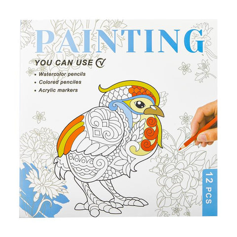 DIY Doodle & Stress-Relief Painting Coloring Book for Kids 12-Page