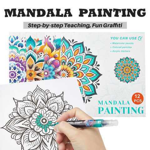 DIY Doodle & Stress-Relief Painting Coloring Book for Kids 12-Page
