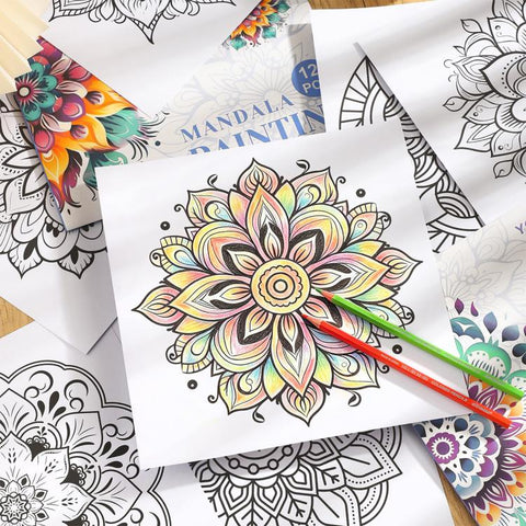 DIY Doodle & Stress-Relief Painting Coloring Book for Kids 12-Page