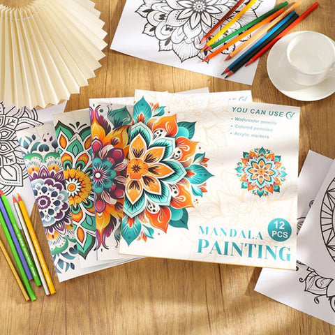 DIY Doodle & Stress-Relief Painting Coloring Book for Kids 12-Page