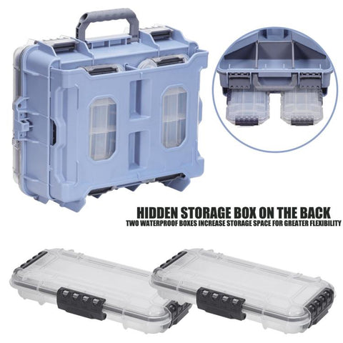 Large Portable Handheld Lure Fishing Tackle Box Waterproof Dual-Layer Multi Grids Container