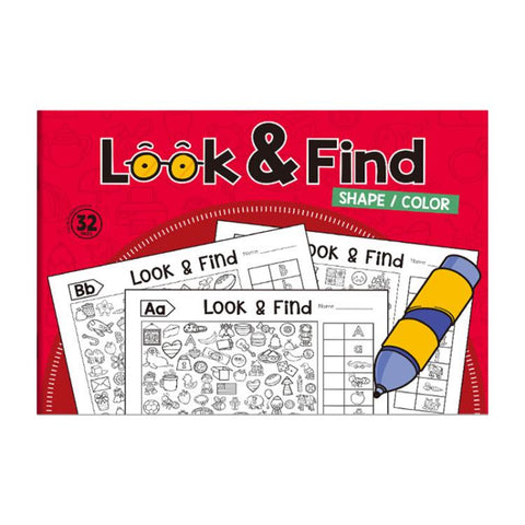 Look and Find Activity Coloring Book for Kids 32-Page Concentration Training Picture Puzzle Book