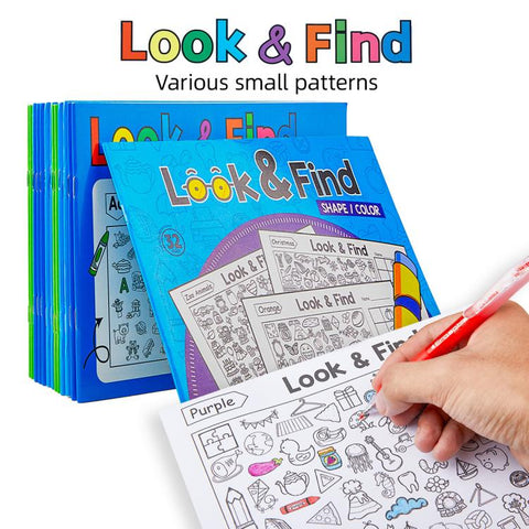 Look and Find Activity Coloring Book for Kids 32-Page Concentration Training Picture Puzzle Book