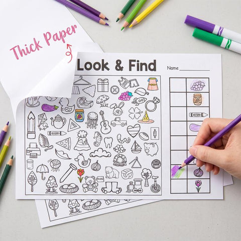 Look and Find Activity Coloring Book for Kids 32-Page Concentration Training Picture Puzzle Book