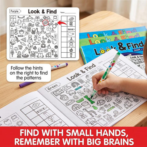 Look and Find Activity Coloring Book for Kids 32-Page Concentration Training Picture Puzzle Book