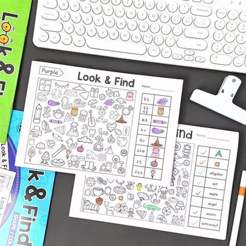 Look and Find Activity Coloring Book for Kids 32-Page Concentration Training Picture Puzzle Book