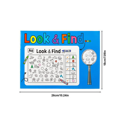 Look and Find Activity Coloring Book for Kids 32-Page Concentration Training Picture Puzzle Book