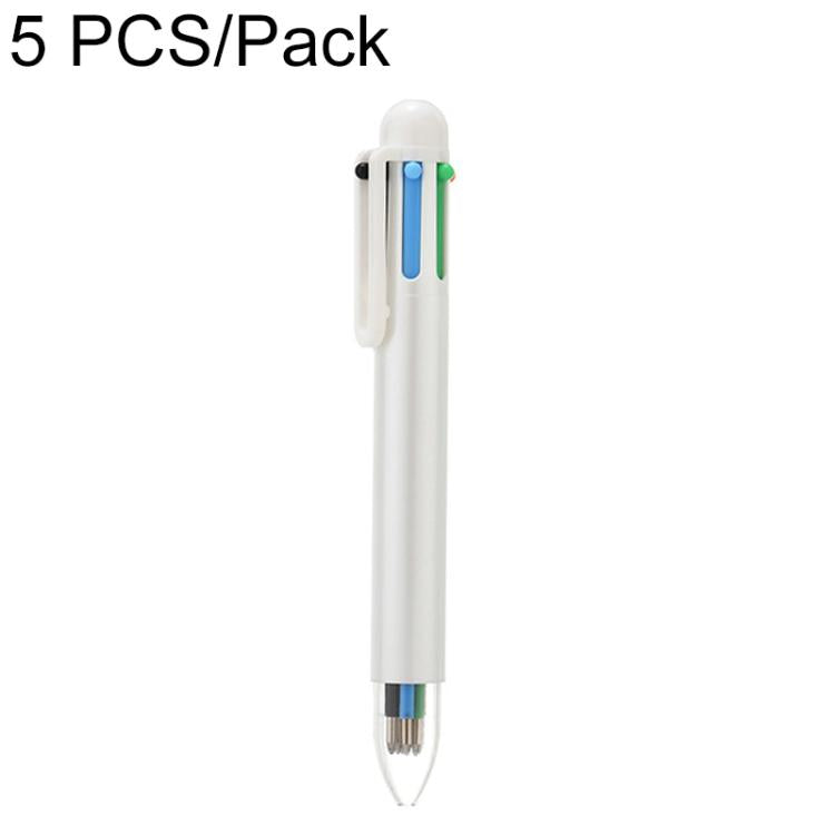 5 PCS/Pack 1.0mm Bullet Tip Six-colors Retractable Ballpoint Pen