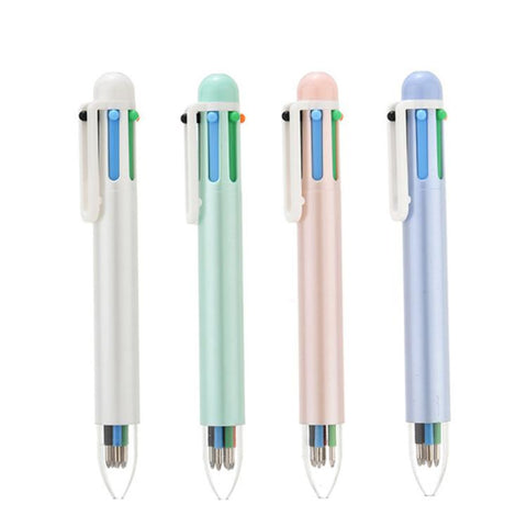 5 PCS/Pack 1.0mm Bullet Tip Six-colors Retractable Ballpoint Pen