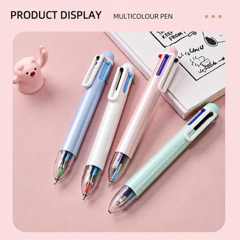 5 PCS/Pack 1.0mm Bullet Tip Six-colors Retractable Ballpoint Pen