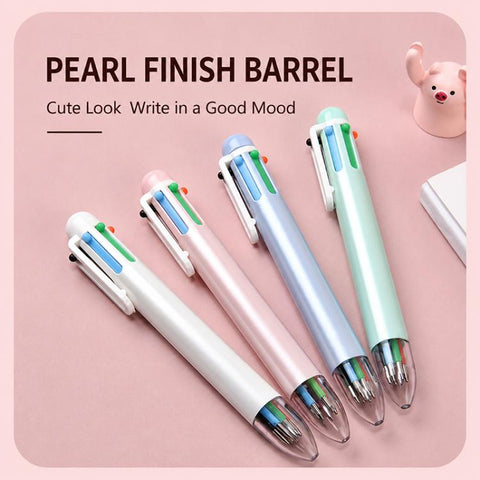 5 PCS/Pack 1.0mm Bullet Tip Six-colors Retractable Ballpoint Pen