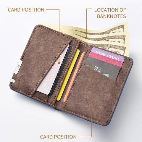 Retro Men Frosted PU Leather Short Wallet Card Bag