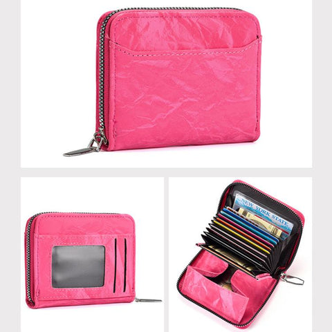 Retro Accordion Multi-Card Slot Zipper Coin Card Bag