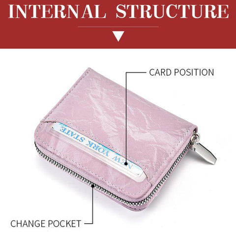 Retro Accordion Multi-Card Slot Zipper Coin Card Bag